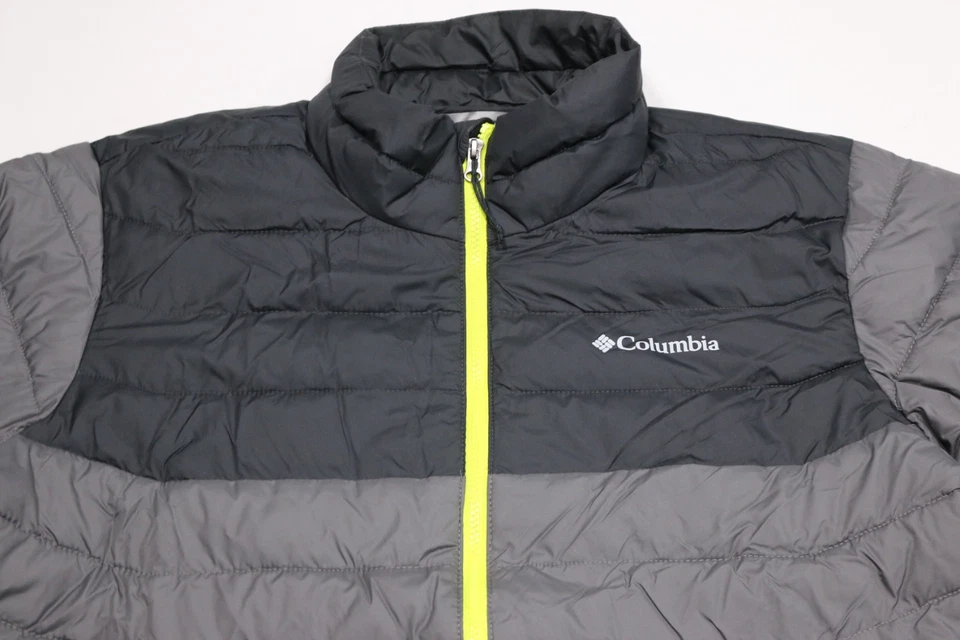 Chaqueta acolchada Columbia Omni-Heat para hombre L negra gris abrigo acolchado de invierno Foto 3 de 4