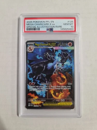 PSA 10 Pokemon Mega Charizard X Special Illustration Rare 125 Phantasmal Flames