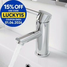 Bathroom Monobloc Basin Sink Mixer Tap Brass Single Lever Round Chrome Modern