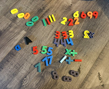 Mixed Plastic Alphabet  Number Magnets, Assorted Colors Lot, Ages 3-7