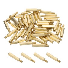 50Pcs, Male to Female Thread Spacer Screws M3 x 18mm + 6mm Brass Hex Standoff