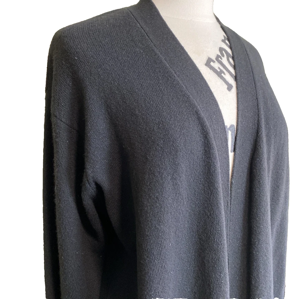 Cárdigan largo Donna Karan New York para mujer talla L 100 % cachemir frente abierto Foto 4 de 4