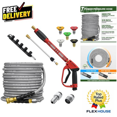 #ad Pro Grade 5000 PSI Power Washer Kit: Hose Wand amp; Quick Connect Solutions $152.54