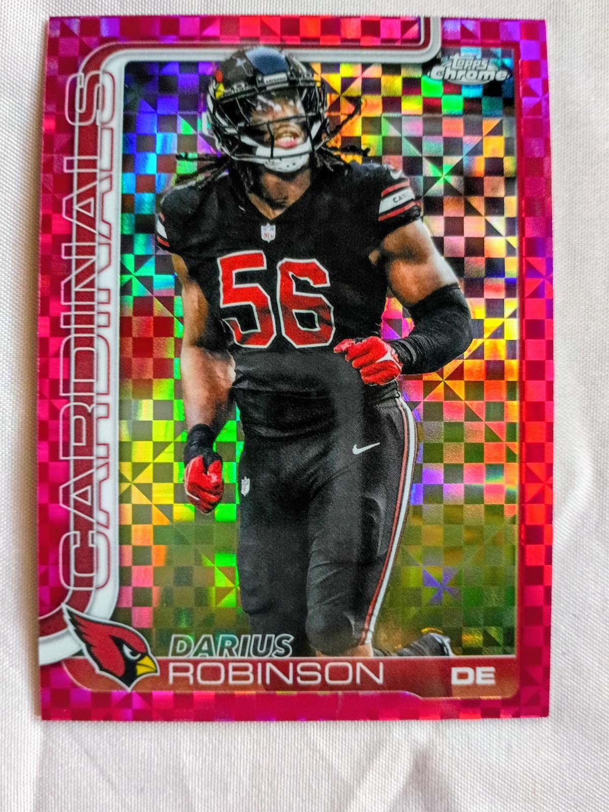 Darius Robinson #9 Hot-Pink X-Fractor 2025 Topps Chrome NFL Cardinals