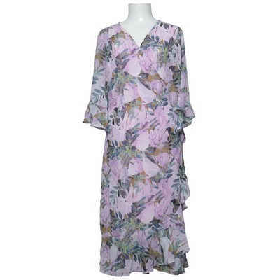 Zizzi, Wickelkleid, Größe: L, Lila/Mehrfarbig, Elasthan/Viskose, Blumen #jQ4