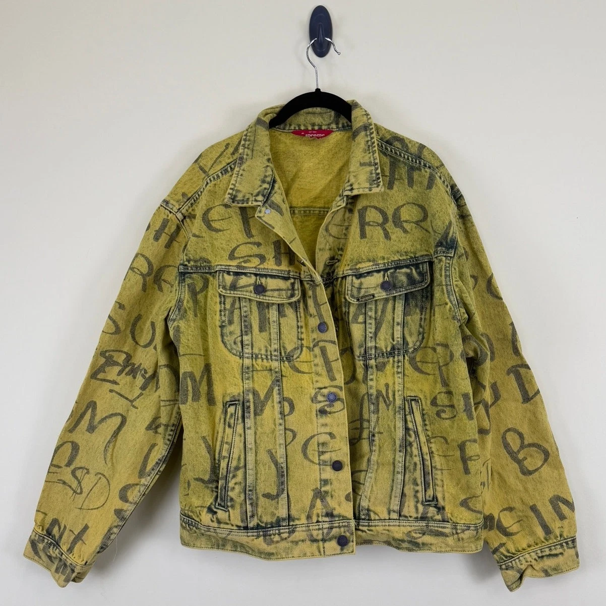 Veste camionneur Supreme noir Ark denim jaune fluorescent taille L neuve authentique