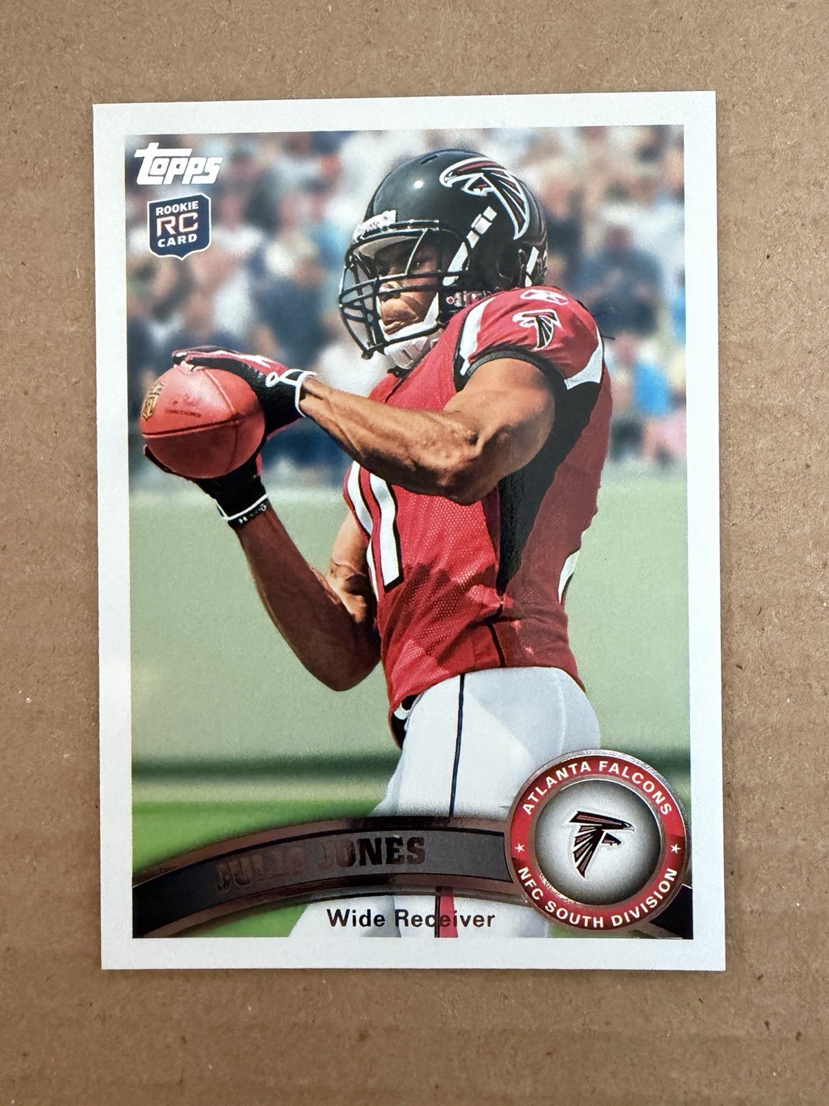 2011 Topps Julio Jones RC Ball At Chest #350 Mint Alabama Falcons Rookie