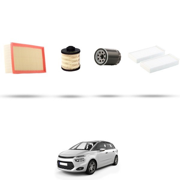 Hoffcar Wartungsset - 4 Filter FüR Citroen C4 Picasso II 2.0 Bluehdi 110Kw Ab-image