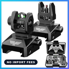 Fiber Optic Iron Sights for Picatinny Rail  Flip Up Front and Rear Backup Sight