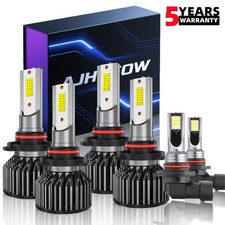 9006 9005 LED Headlight KIT Combo Bulbs 10000K High Low Beam Super Bright