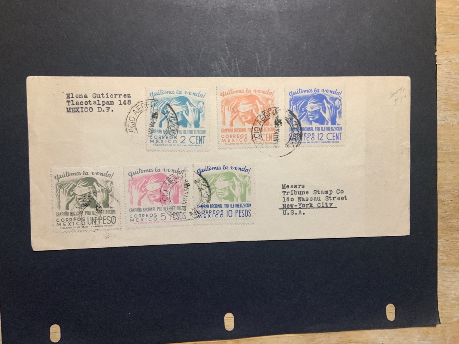 Mexico 1945 FDC cover Reconstruction of the La Paz Theater San Luis Potosi