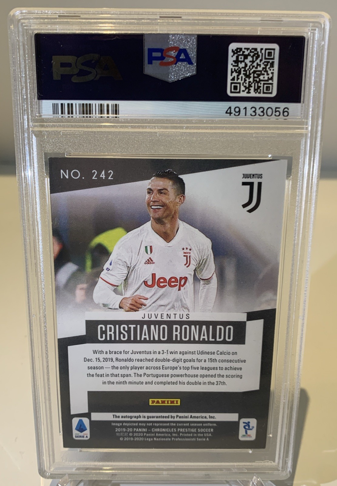2019 Panini Chronicles Cristiano Ronaldo PRESTIGE SER. A- AU-platinum /10 PSA 6 view 2