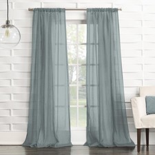 No. 918 Tayla Crushed Texture Semi-Sheer 50"W x 84"L Pack of 1 , Harbor Blue