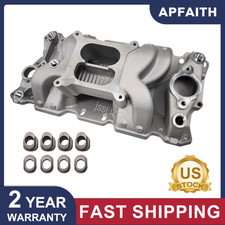Aluminum Dual Plane Air Gap Intake Manifold 22026 For Sbc Chevy 350 Small Block