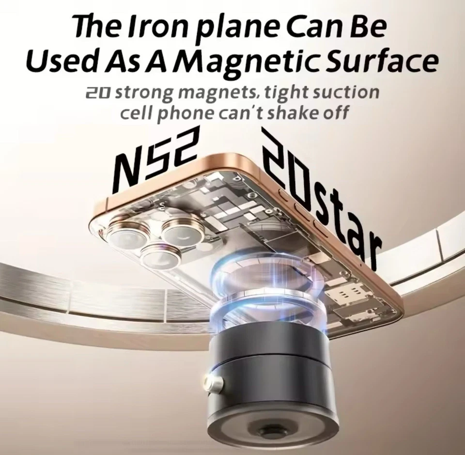 Portable Vacuum Magnetic Suction Cup Swivel Stand for Car&Desktop Mobile Holder - Image 4 of 4