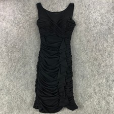 Sangria Black Ruched Dress Womens 10 Sleeveless Bodycon Sweetheart Neck Stretch