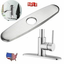 10''Bathroom Kitchen Sink Faucet Hole Decorate Plate Deck Cover Stainless Steel