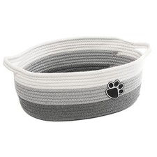 Small Woven Baskets for Organizing Rope Storage Basket with Handle Cute Cotto...