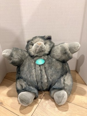 Incredible Petables Plush Rare Grey Fat Cat Stuffed Animal