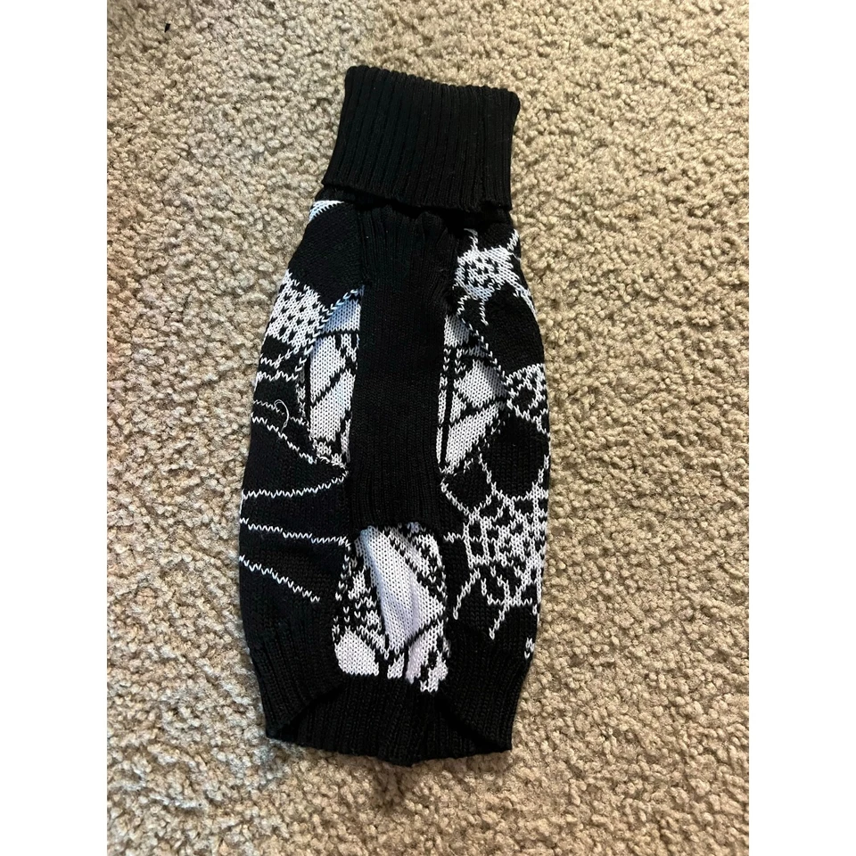 Halloween Small Dog Spider Web Black Sweater Spooky Themed Size Small - Image 2 of 4
