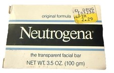 Neutrogena Transparent Facial Bar Soap Fragrance Free 3.5 oz NOS Vintage 1992