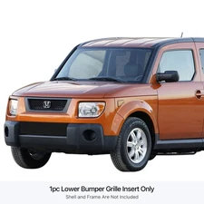 For Honda Element 03-06 APG 1-Pc Black 8x6 mm Horizontal Billet Bumper Grille