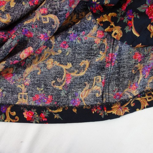Greenbrier Vintage Women's Black Floral Rayon Top Skirt Two Piece Suit Set Sz 24 - 第 9/9 張圖片