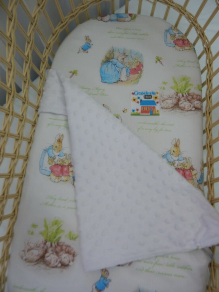 Peter Rabbit Bassinet Fitted Sheet and Matching Blanket 90cm x 70cm ...