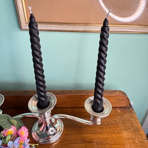 Centrotavola portacandele stile vintage placcato argento 3 rami - Foto 7 di 20