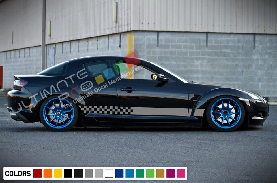 Calcomanía adhesiva vinilo rayas puertas laterales para parachoques de aleta de carreras Mazda RX8 2002-2012 Foto 4 de 4