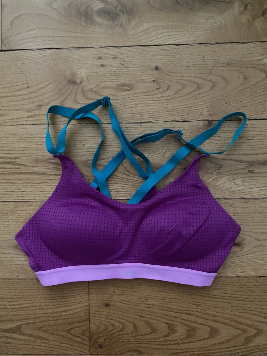 Victoria Secret VSX Sport Athletic Top Blue Green Purple 34B small medium  nwot