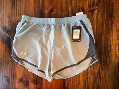 NWT Under Armour Women's Fly By 2.0 running shorts Size M Sage Green/Gray