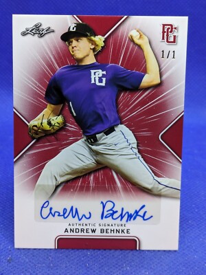 ANDREW BEHNKE 2021 Leaf Perfect Game BLANK BACK RED AUTO ***1/1***