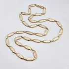 Vintage Bar Chain Necklace Gold Tone Statement 33" Estate Costume Jewelry