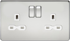 Knightsbridge Screwless Flatplate light switches & sockets POLISHED CHROME range