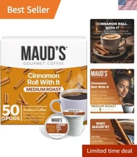 Delicious Cinnamon Roll Flavored Coffee Pods - 50 Count, Compatible with Keurig