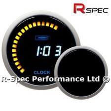 52mm Prosport Blue LCD 12v Digital Time Clock Gauge - 12H or 24H Display