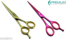 2 Pcs Barber Golden  Pink Shears 6" Hair Cutting Scissors J2 Premium Steel Tool
