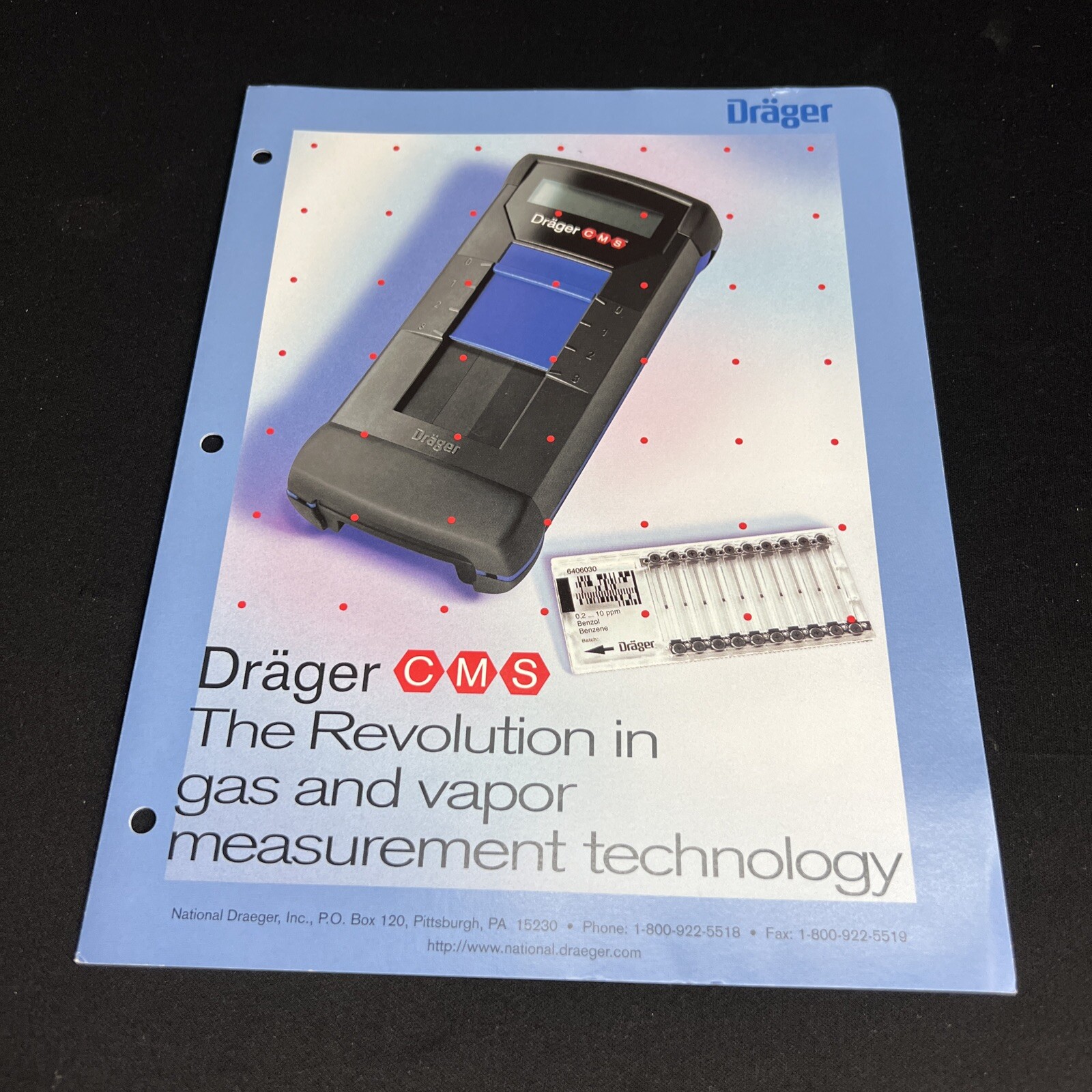 Vintage Dräger Portable Chip Measurement Promo Sales Brochure Catalog