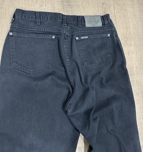 Harley Davidson Jeans Mens 38 x 30 Black Denim Y2K Biker Grunge USA Made Vintage - Picture 5 of 13