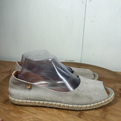 Verbenas Espadrilles 40 Womens 9 Shoe Slip On D'Orsay Gray Suede Classic Casual