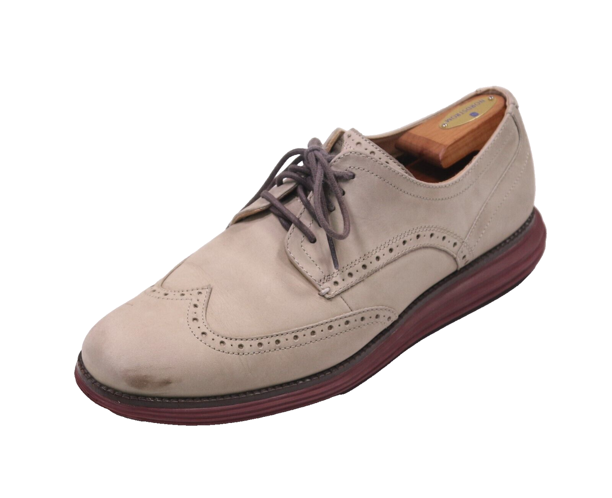 Cole Haan Beige Original Grand Wingtip Oxford Nubuck Dress  display picture 2