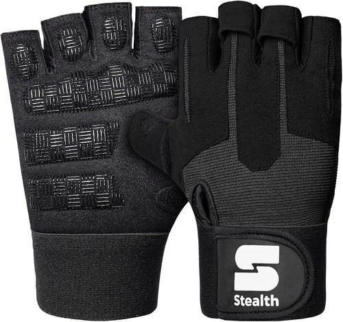 Guantes de entrenamiento Stealth Sports para levantamiento de pesas hombres mujeres antideslizantes gel agarre acolchado - Imagen 2 de 7