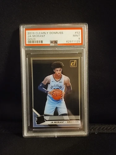 JA MORANT MEMPHIS GRIZZLIES 2019 CLEARLY DONRUSS GOLD PSA 9 MINT RC ROOKIE #52