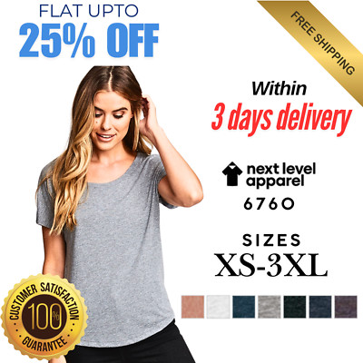 NL089 Next Level Apparel 6760 Womens Short Sleeve Tri-Blend Dolman Soft T-Shirt
