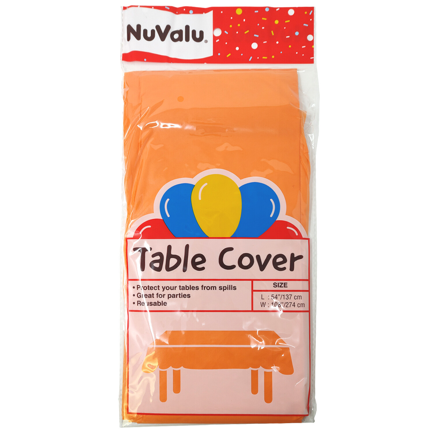 54" x 108" Tablecloth Rectangle Birthday Wedding Party Color Plastic