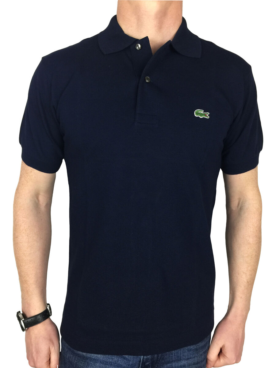 Lacoste Polo Shirt S/S Logo Branded Classic Style Cotton Polo in Navy Blue | eBay