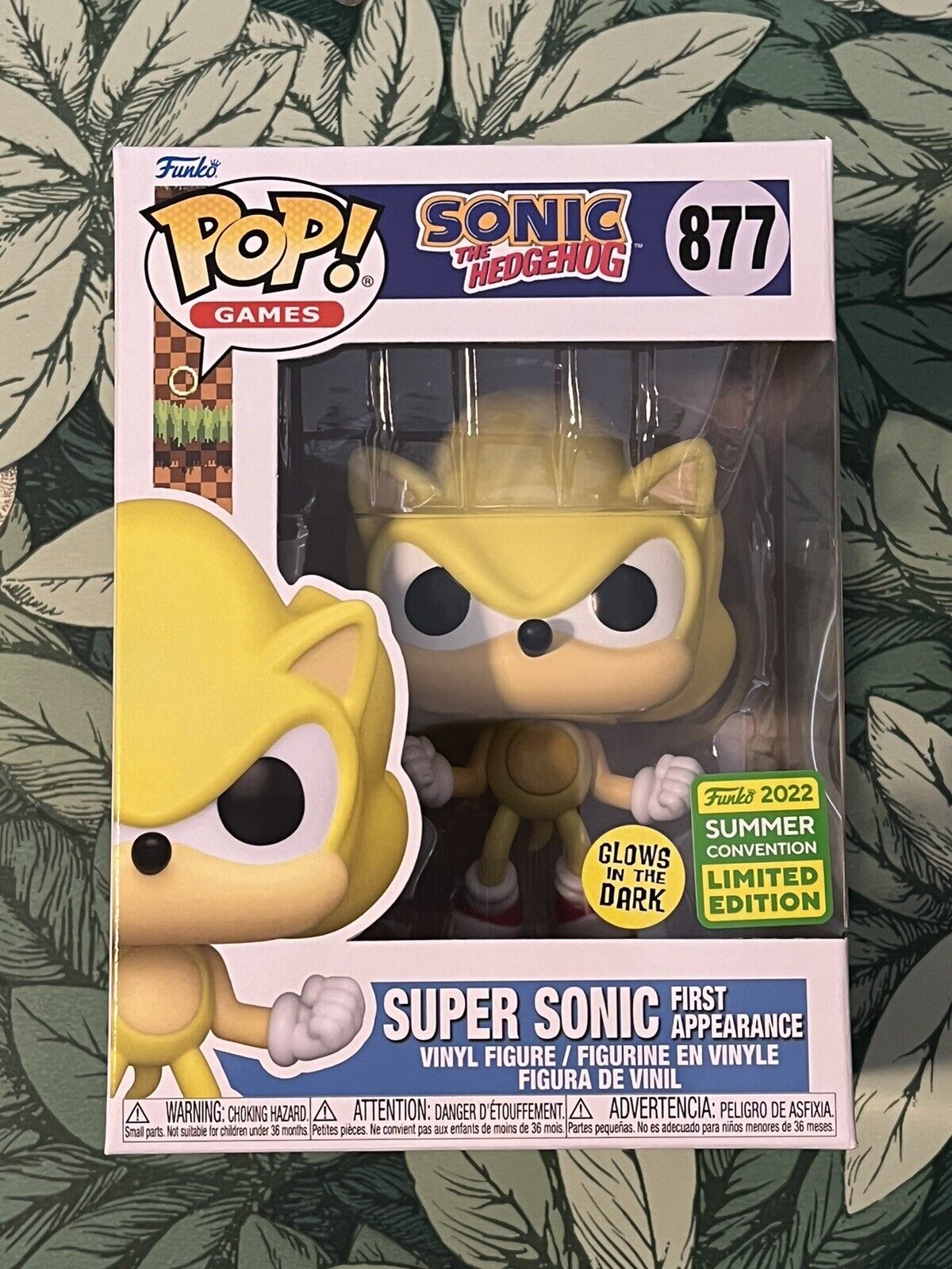 Funko Pop! Games Sonic the Hedgehog Super Sonic First Appearance GITD 2022  Summer Convention Exclusive Figure #877 - US