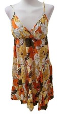 UK12 M EVIE Sexy Floral Cross Bodice Ruffle Hem Babydoll Party Dress SALE