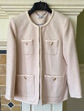 NWT J Crew sz 10 powder beige long lady jacket in wool blend boucle BM556